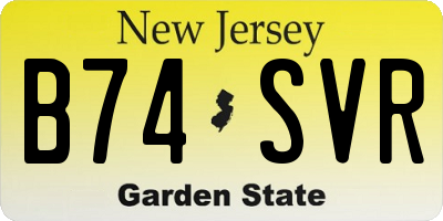NJ license plate B74SVR