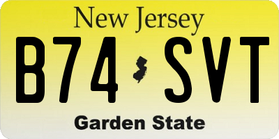 NJ license plate B74SVT