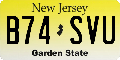 NJ license plate B74SVU