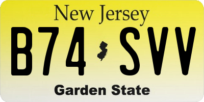 NJ license plate B74SVV