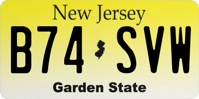 NJ license plate B74SVW