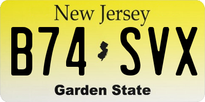 NJ license plate B74SVX