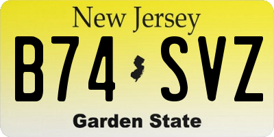 NJ license plate B74SVZ