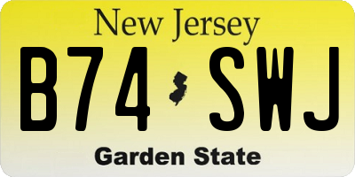 NJ license plate B74SWJ