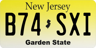 NJ license plate B74SXI