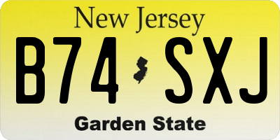 NJ license plate B74SXJ
