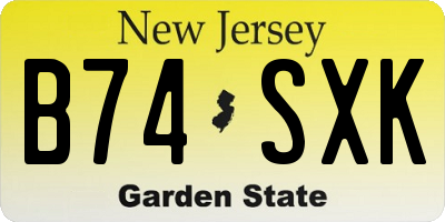 NJ license plate B74SXK