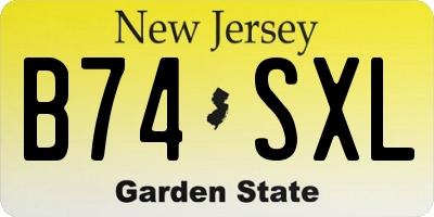 NJ license plate B74SXL