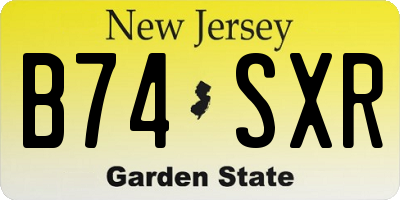 NJ license plate B74SXR