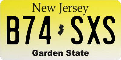 NJ license plate B74SXS