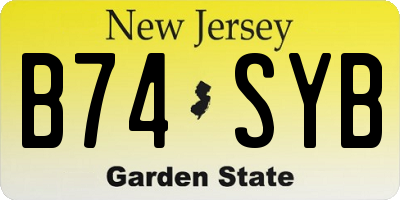 NJ license plate B74SYB