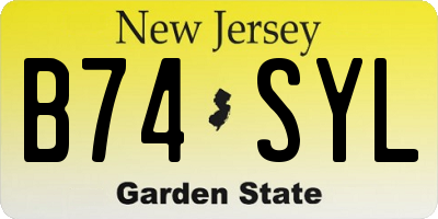 NJ license plate B74SYL