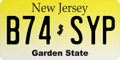 NJ license plate B74SYP