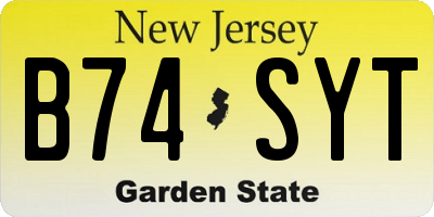 NJ license plate B74SYT