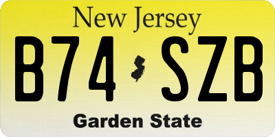 NJ license plate B74SZB
