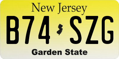 NJ license plate B74SZG