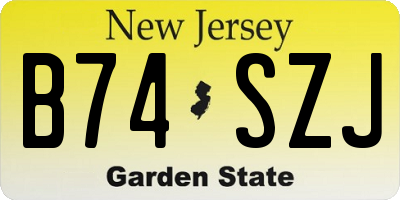 NJ license plate B74SZJ