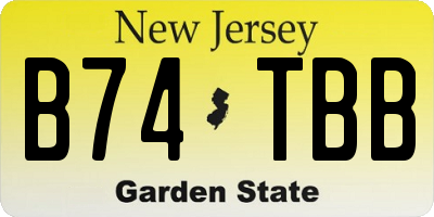 NJ license plate B74TBB