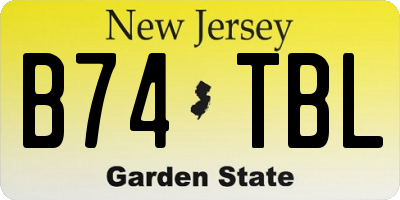 NJ license plate B74TBL