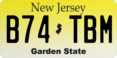 NJ license plate B74TBM