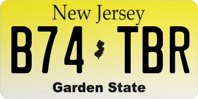 NJ license plate B74TBR