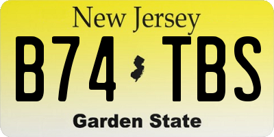 NJ license plate B74TBS