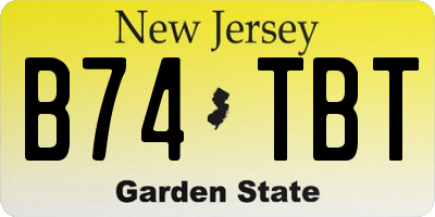 NJ license plate B74TBT