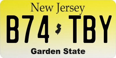 NJ license plate B74TBY