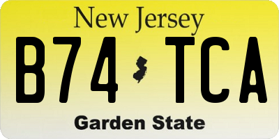 NJ license plate B74TCA