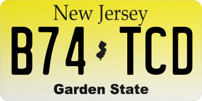 NJ license plate B74TCD