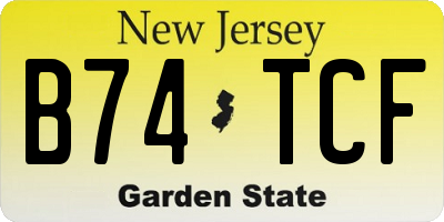 NJ license plate B74TCF