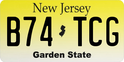 NJ license plate B74TCG