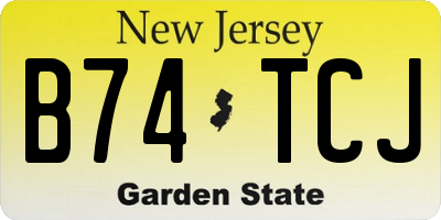 NJ license plate B74TCJ