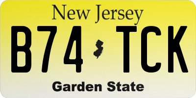 NJ license plate B74TCK
