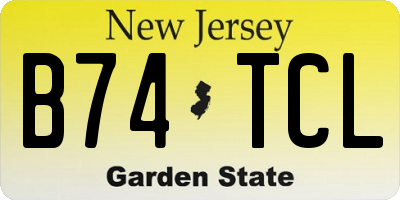 NJ license plate B74TCL