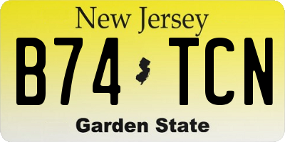 NJ license plate B74TCN