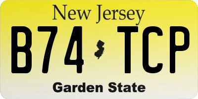 NJ license plate B74TCP