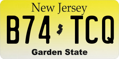 NJ license plate B74TCQ