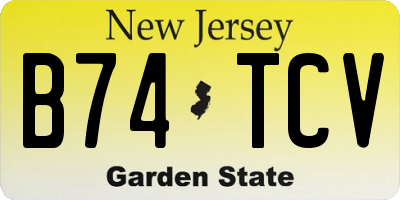 NJ license plate B74TCV