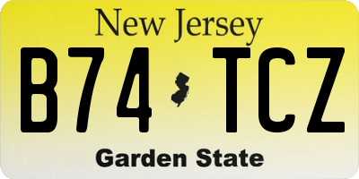 NJ license plate B74TCZ