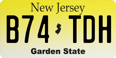 NJ license plate B74TDH