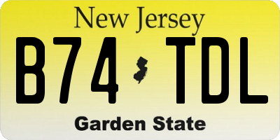 NJ license plate B74TDL