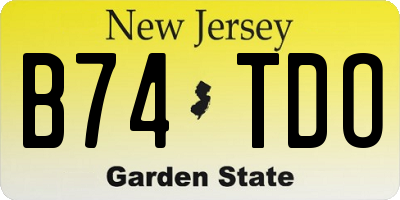 NJ license plate B74TDO