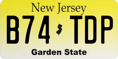 NJ license plate B74TDP