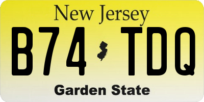 NJ license plate B74TDQ