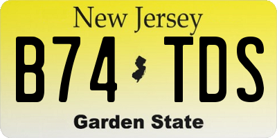 NJ license plate B74TDS