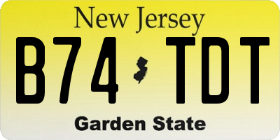 NJ license plate B74TDT