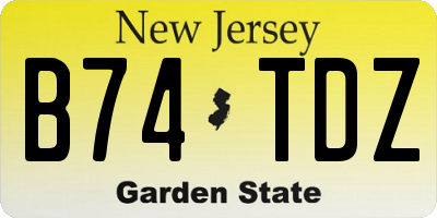 NJ license plate B74TDZ