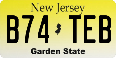 NJ license plate B74TEB