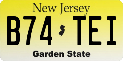 NJ license plate B74TEI
